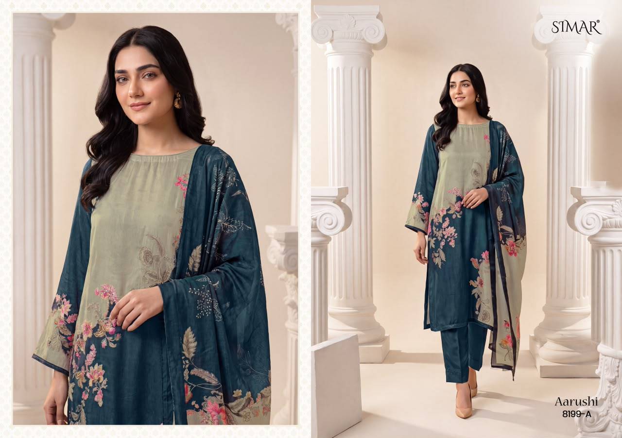 Aarushi By Glossy 8199A To D Series Stylish Beautiful Colourful Organza Dresses At Wholesale Price